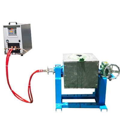 Buen precio Horno de fusión automático de carcasa de acero inclinado de 50 kg diseñado con material de crisol de grafito que garantiza el rendimiento de fusión en línea