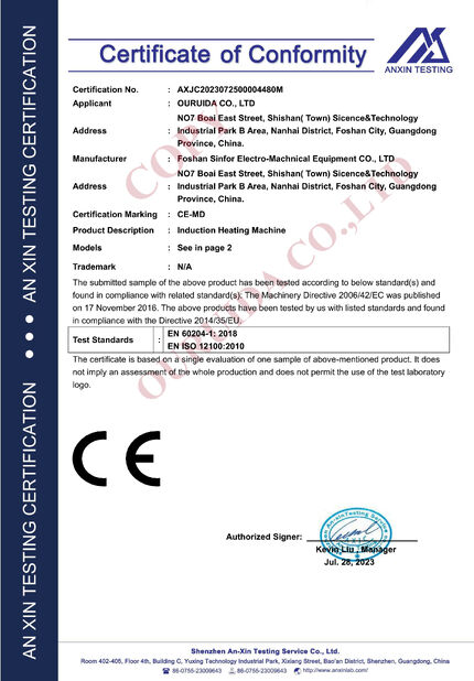 CHINA OURUIDA CO.,LTD certificaciones